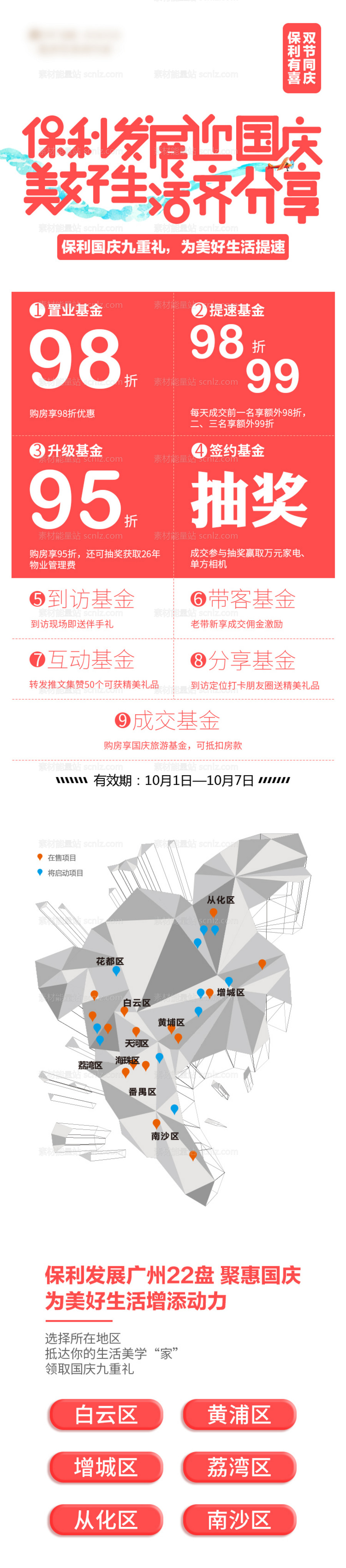 素材能量站-地产国庆九重礼海报