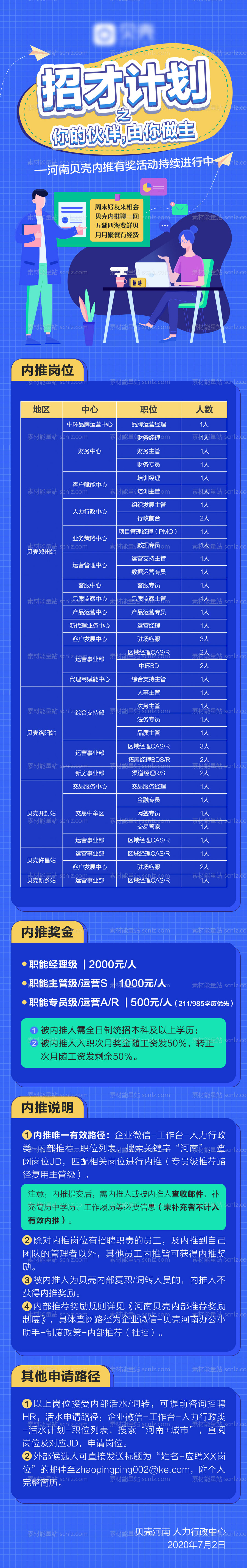 素材能量站-招聘推荐内推长图海报