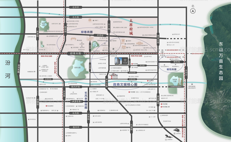 素材能量站-地产区位图展板