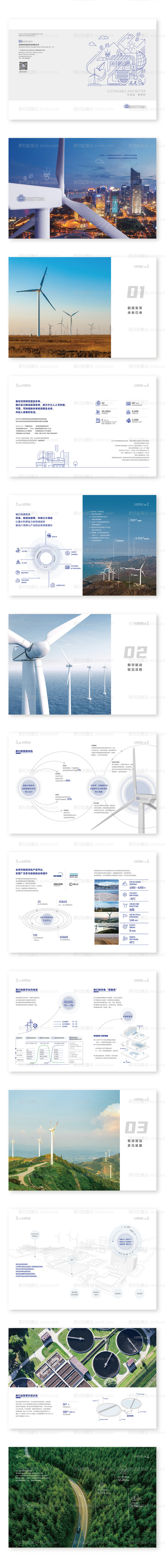 素材能量站-风力发电新能源画册