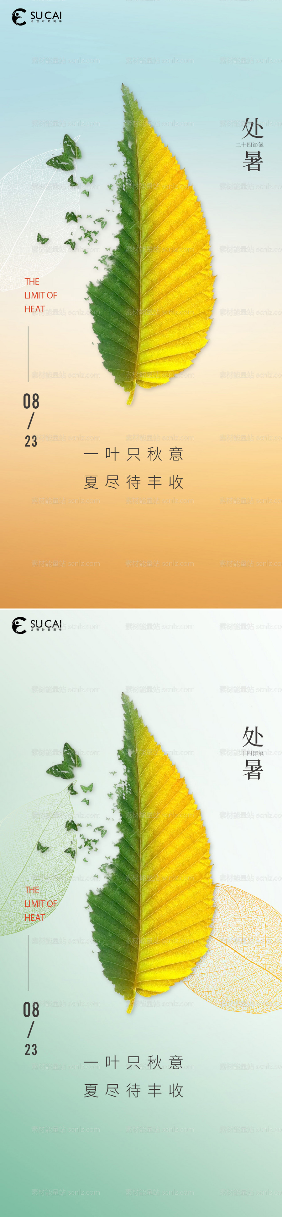 素材能量站-处暑节气海报