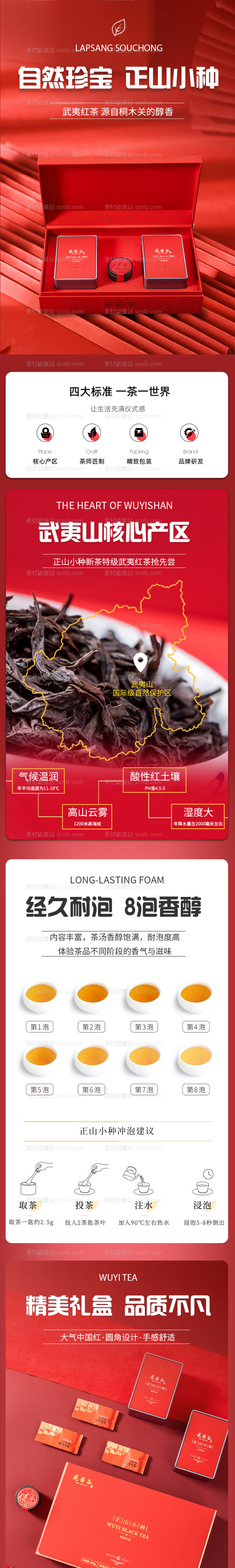 素材能量站-红色国风茶叶礼盒详情页