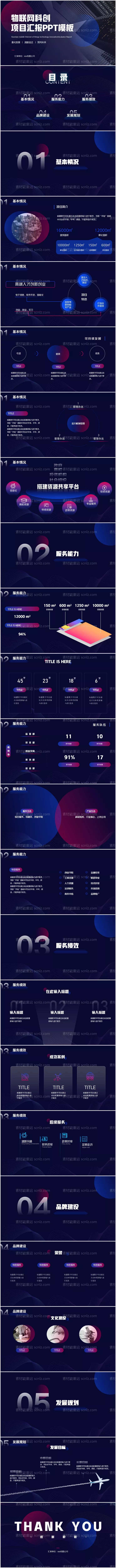 素材能量站-蓝色科技物联网渐变科创项目汇报PPT