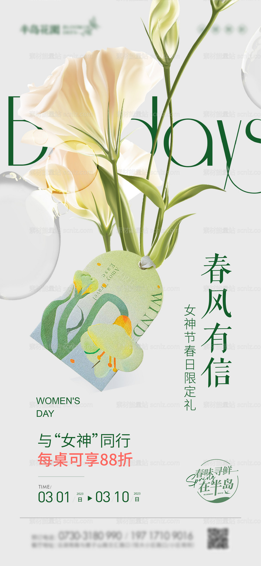 素材能量站-女神节春天活动海报