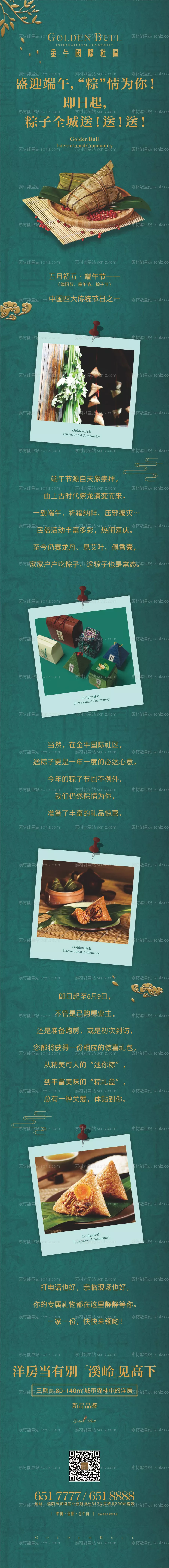 素材能量站-地产端午节送粽子活动海报长图