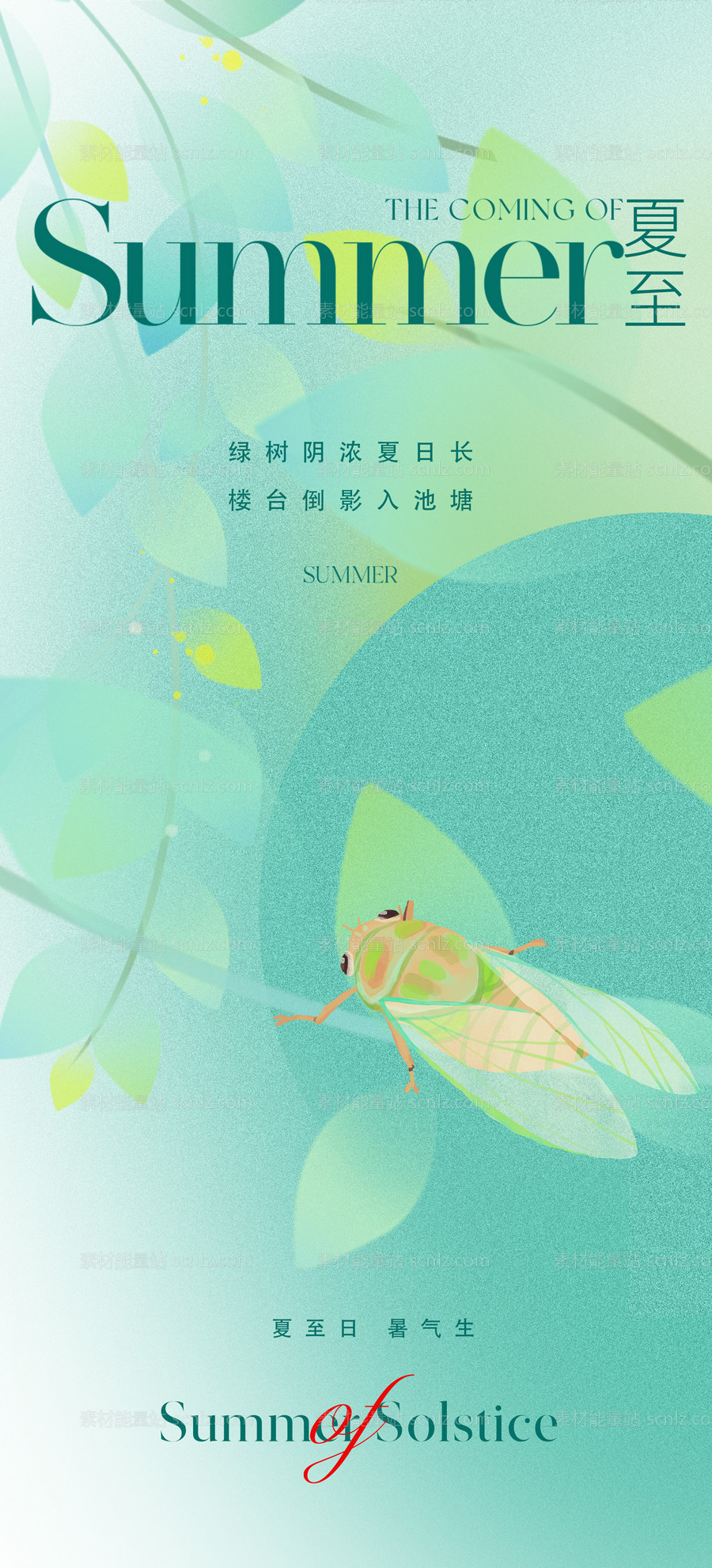 素材能量站-夏至节气海报