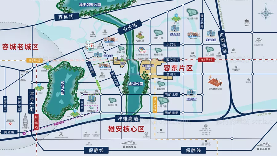 素材能量站-房地产区位图广告展板