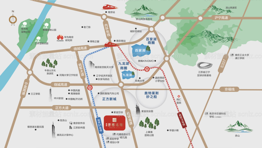 素材能量站-地产白色简约区位图