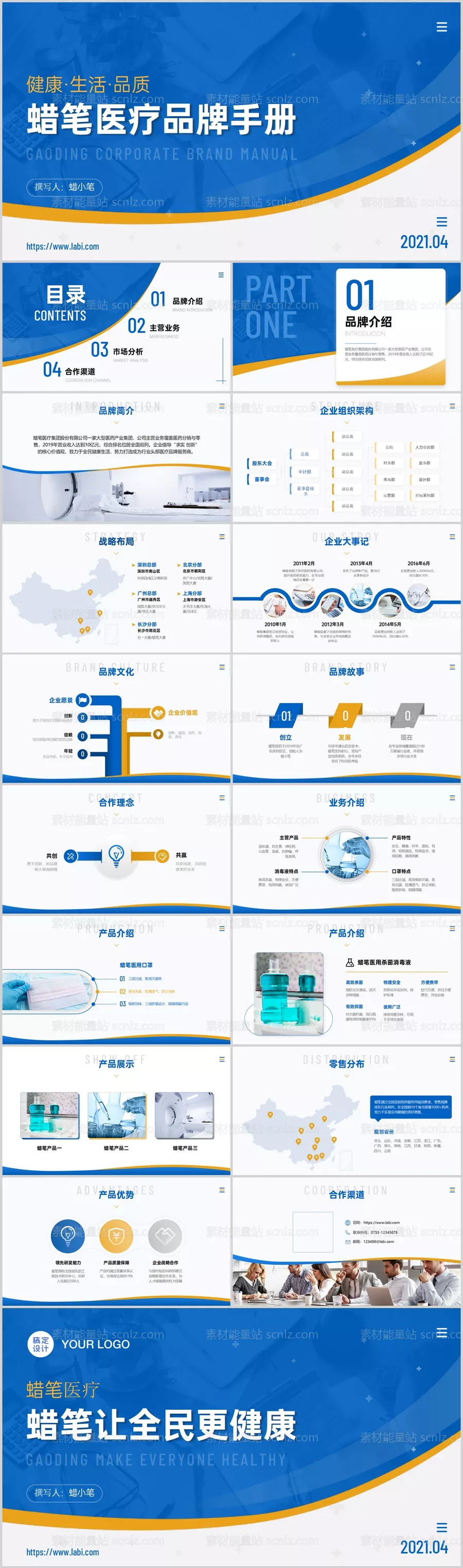 素材能量站-医疗品牌手册企业介绍PPT