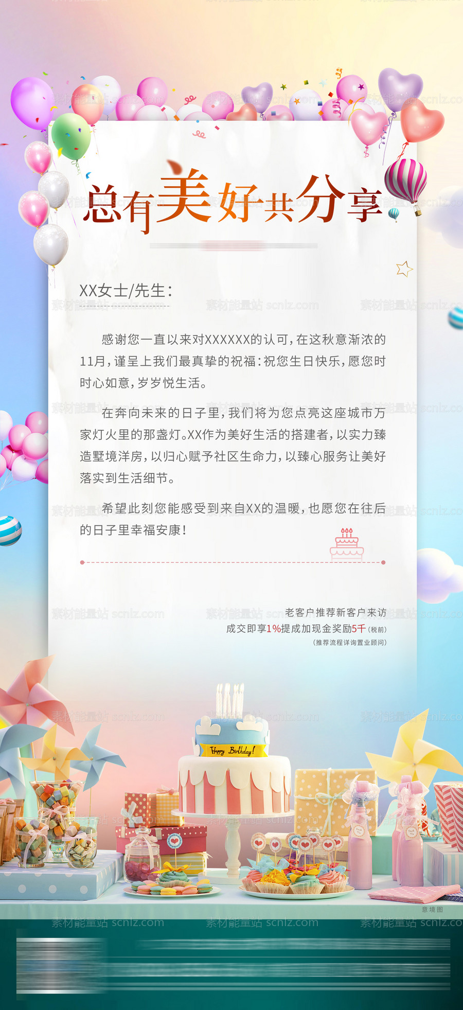 素材能量站-房地产生日活动海报