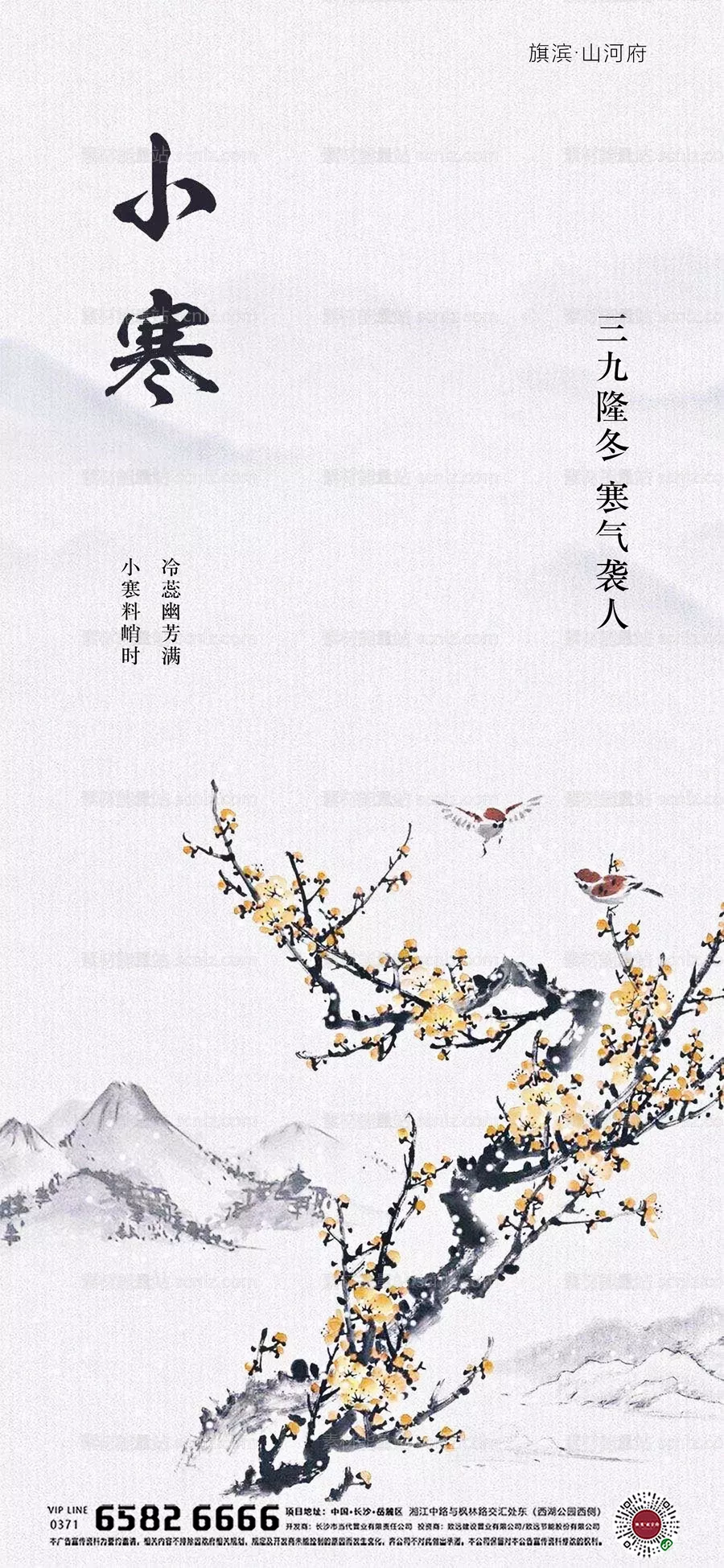 素材能量站-中式小寒节气海报