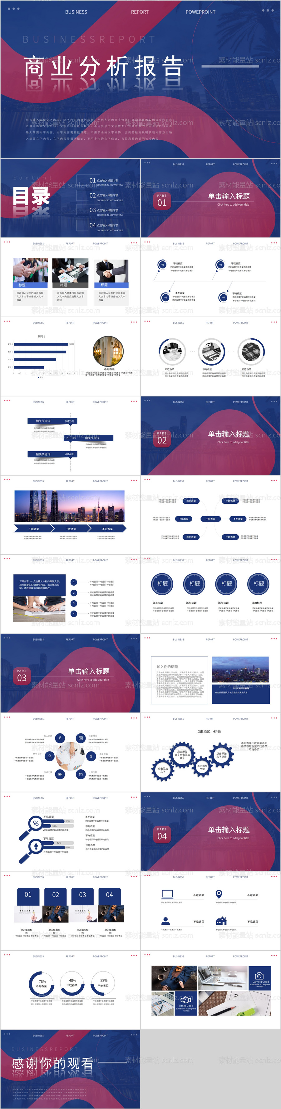 素材能量站-商业分析报告ppt模板