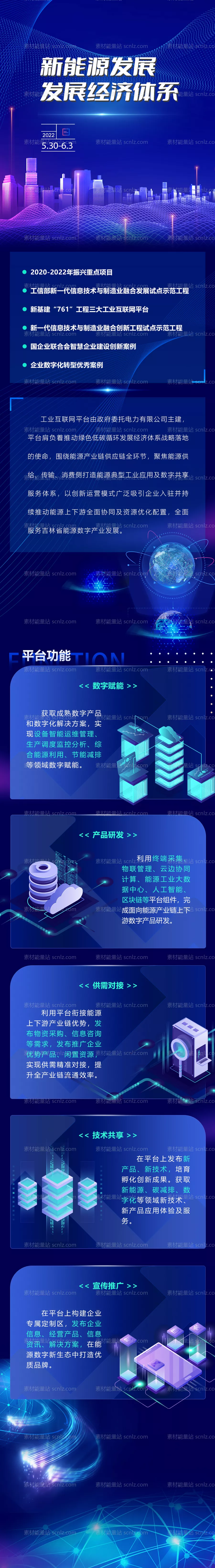 素材能量站-新能源科技发展长图