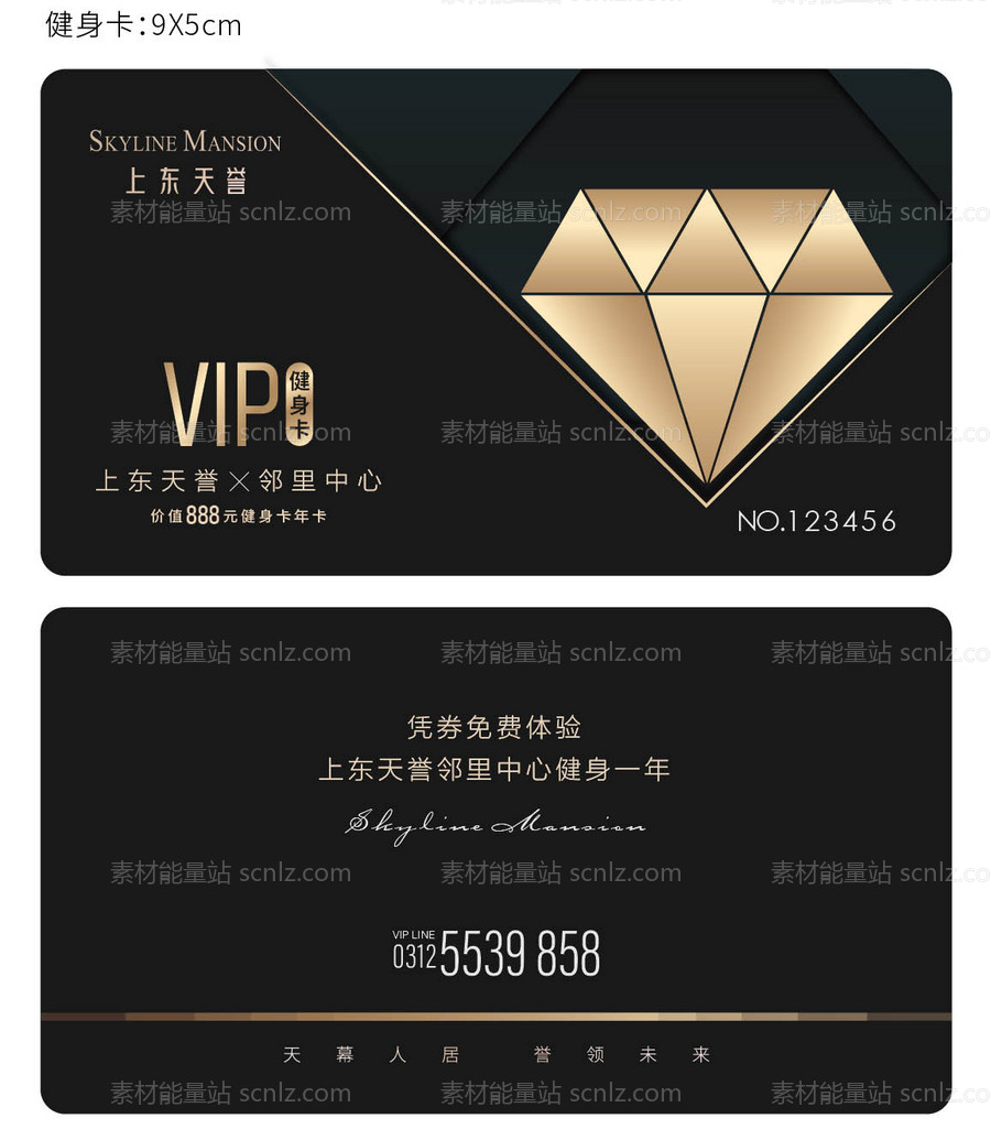 素材能量站-高级感vip健身卡