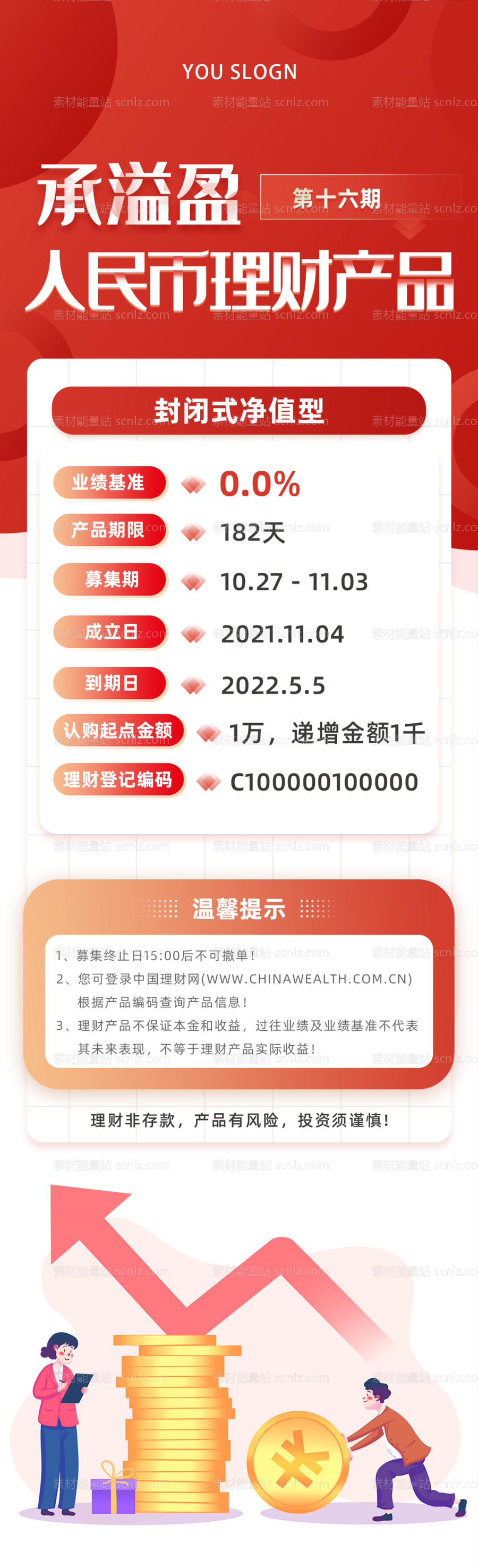 素材能量站-金融长图蓝色海报公众号页面