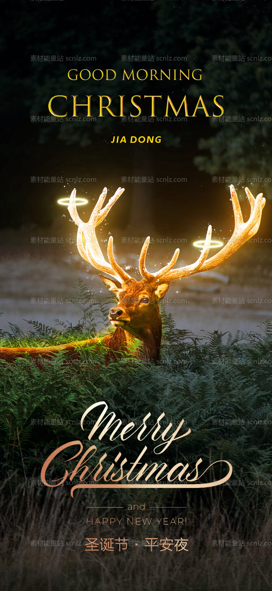 素材能量站-圣诞节  平安夜海报