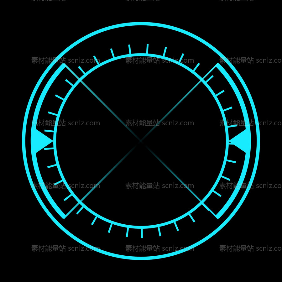 素材能量站-科技可视化数字旋转圆形圆环图标