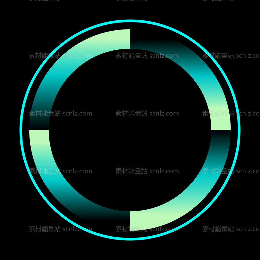 素材能量站-科技可视化数字旋转圆形圆环图标（sketch+AI）