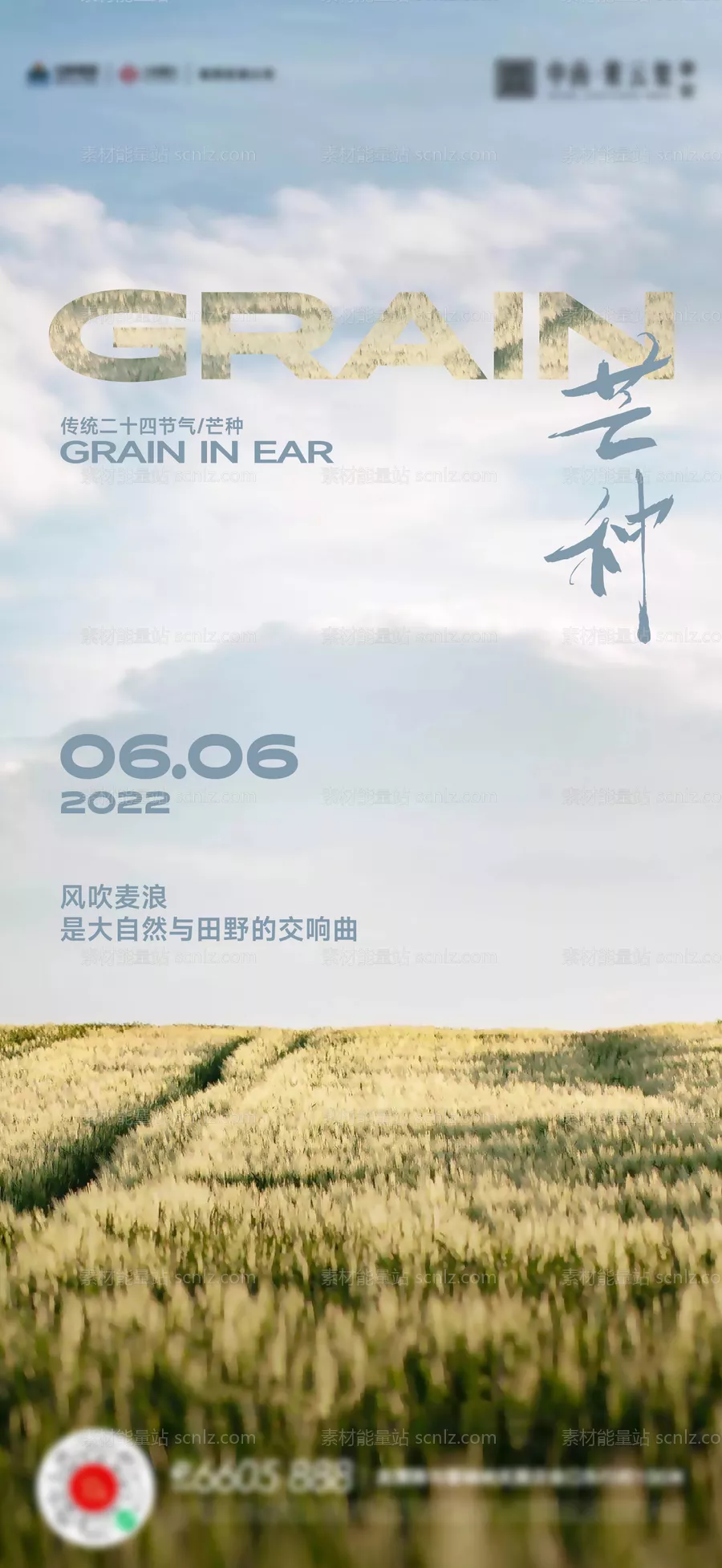 素材能量站-芒种小满立秋海报