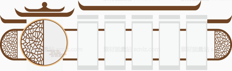 素材能量站-中式文化墙文化廊矢量素材