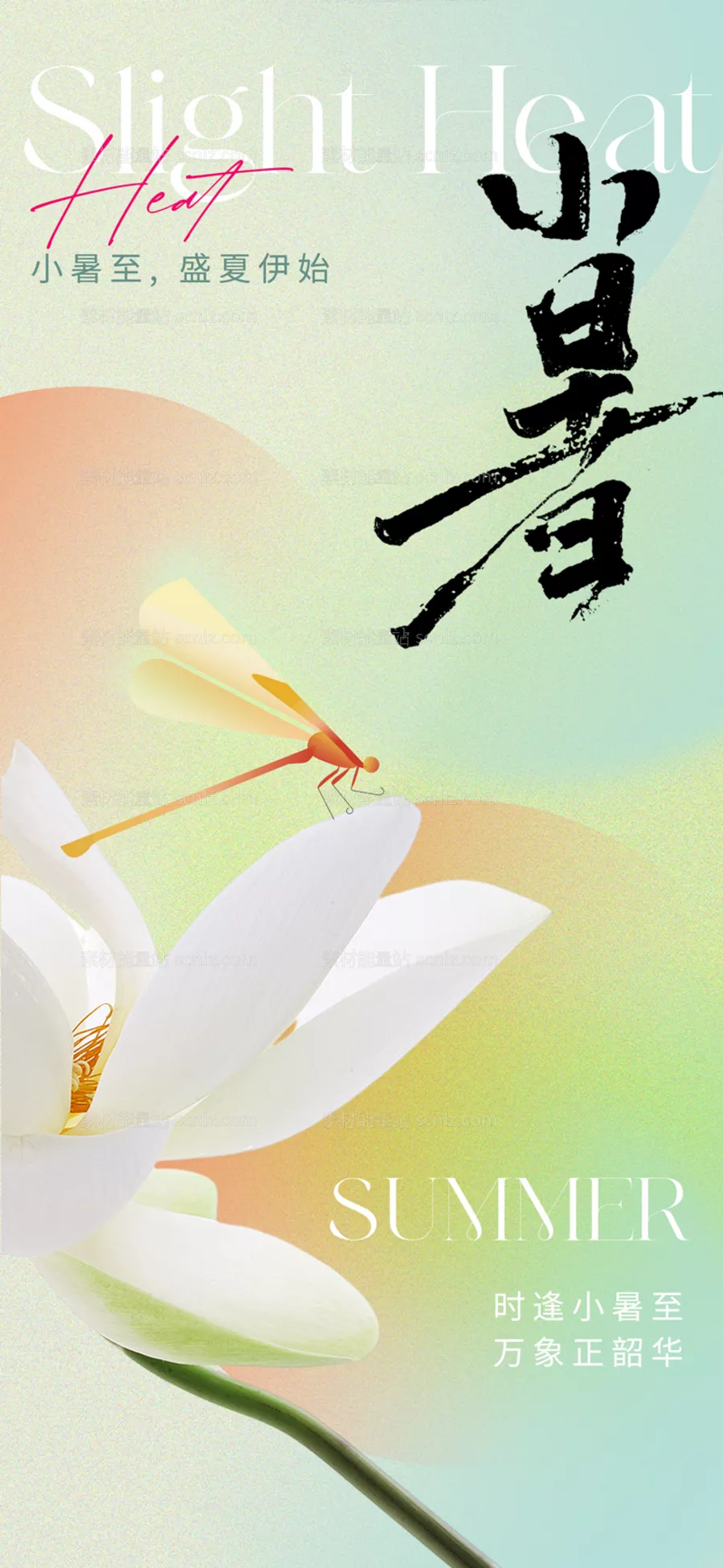 素材能量站-地产美业小暑节气海报