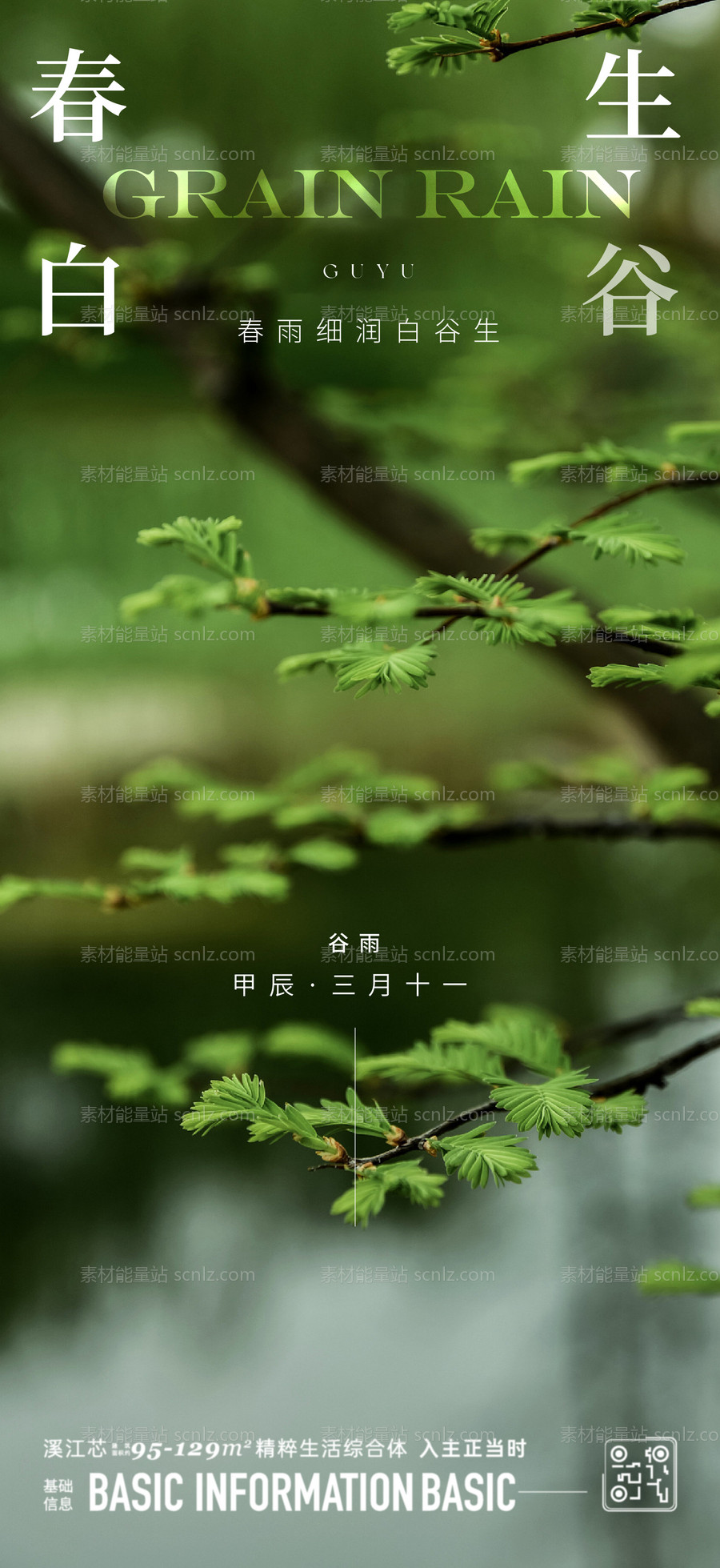 素材能量站-谷雨节气海报