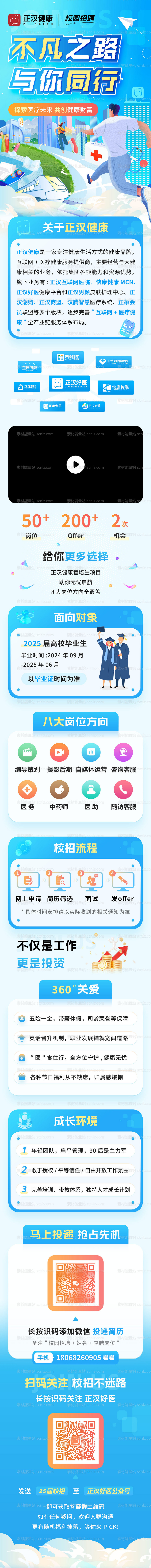 素材能量站-互联网医疗校园招聘微信公众号长图