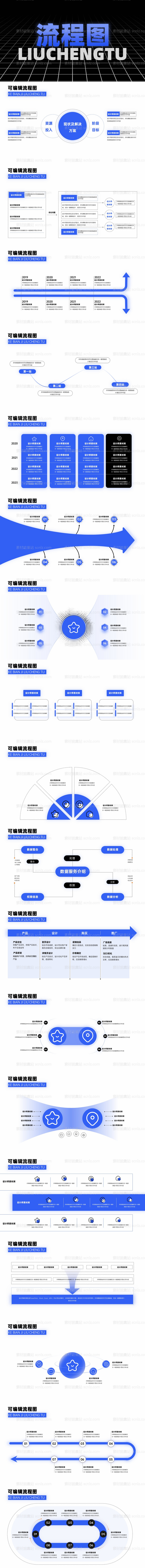 素材能量站-ppt逻辑流程图结构图