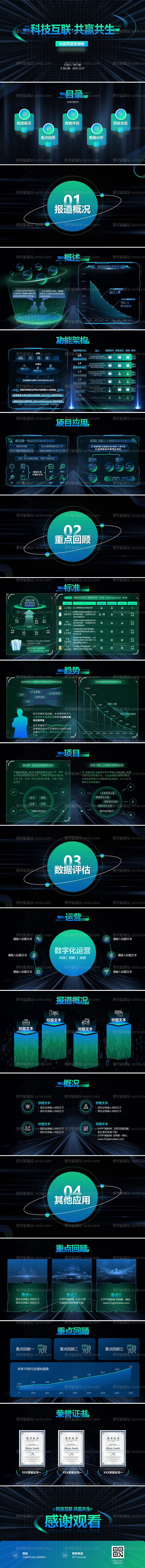 素材能量站-科技互联数据报告ppt