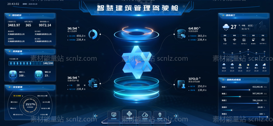 素材能量站-智慧建筑可视化驾驶舱大屏