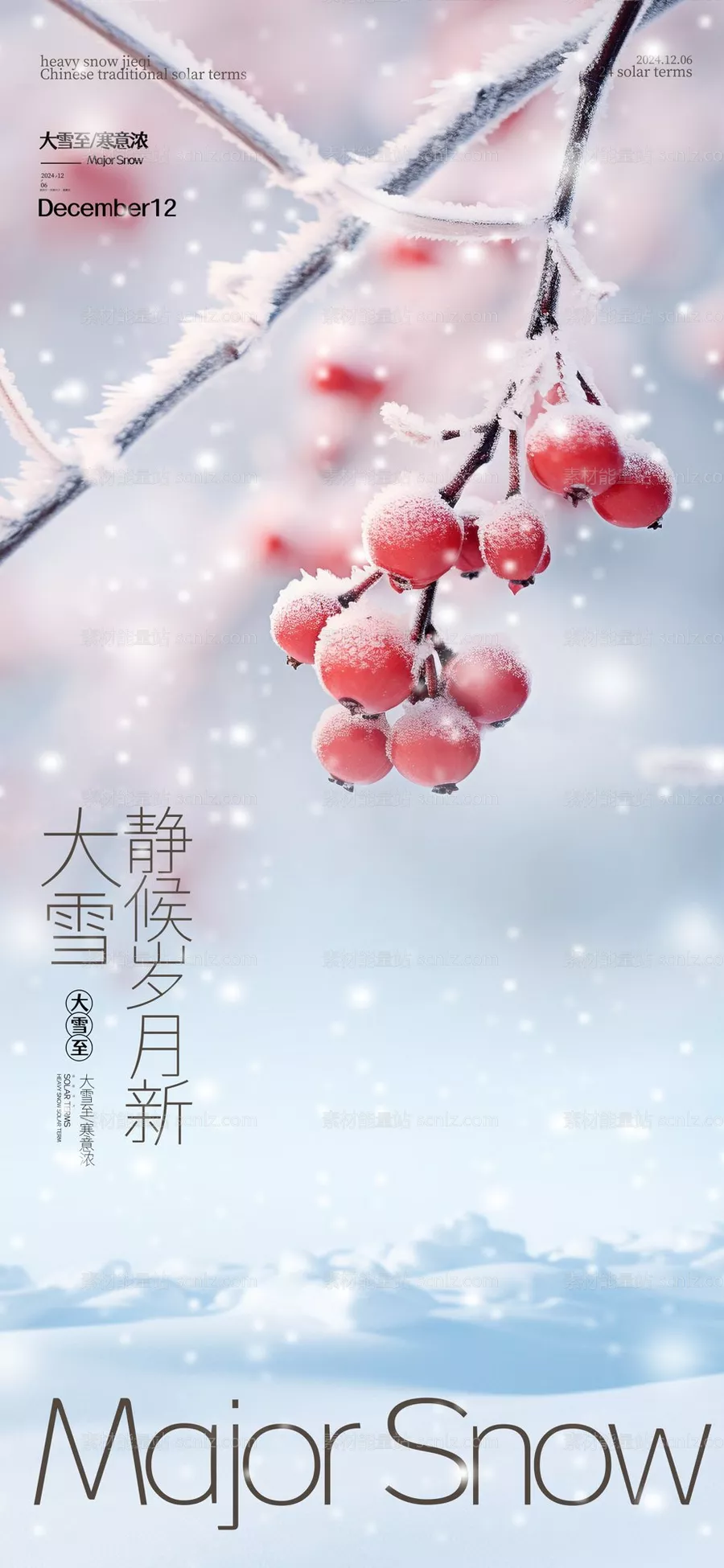 素材能量站-大雪节气海报