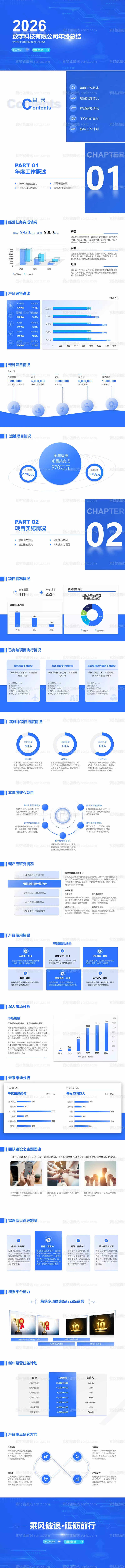 素材能量站-数字科技有限公司年终总结PPT