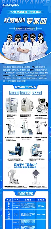 素材能量站-眼科医疗专家团队简介海报长图