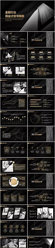 素材能量站-黑金金融行业商业计划书PPT