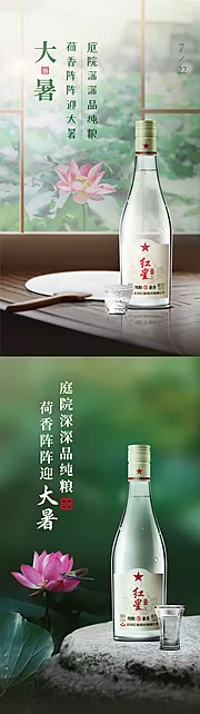 素材能量站-白酒大暑节气海报