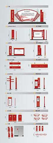 素材能量站-红色党建宣传VI导视系统