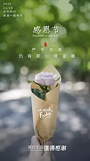 素材能量站-感恩节节日移动端海报