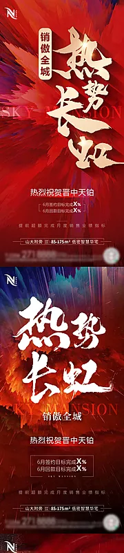 素材能量站-地产红色年终冲刺热销海报