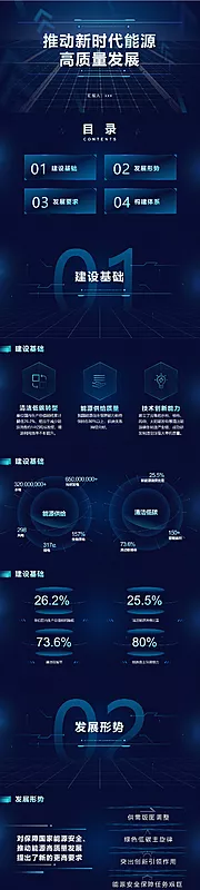 素材能量站-蓝科技未来感数字化工作汇报PPT模板