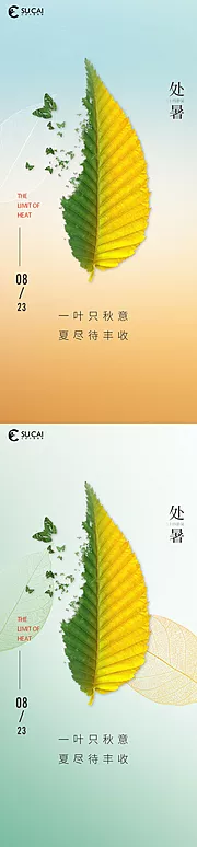 素材能量站-处暑节气海报