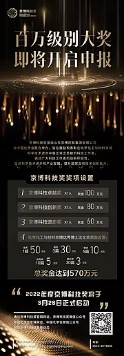 素材能量站-黑金科技大奖邀请函长图海报