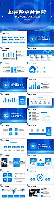 素材能量站-短视频直播项目汇报PPT