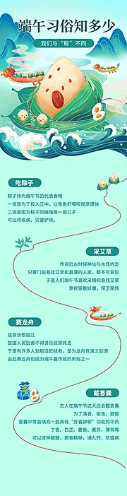 素材能量站-端午节节日科普插画文章长图