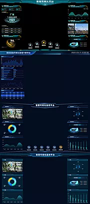素材能量站-智慧可视化监控平台软件UI界面数据可