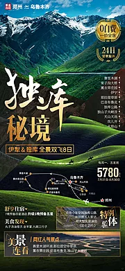 素材能量站-新疆伊犁旅游海报-=