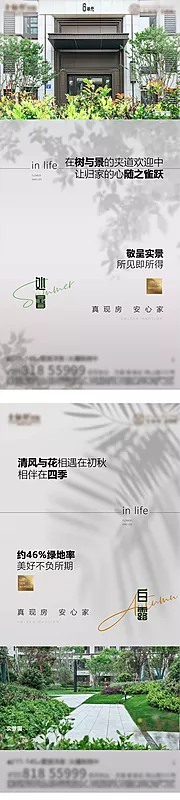 素材能量站-处暑白露秋分节气系列海报 