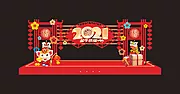 素材能量站-2021新年美陈堆头