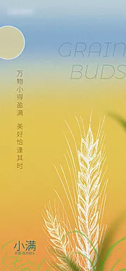 素材能量站-小满创意节气海报