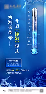 素材能量站-地产寒潮降温提示海报