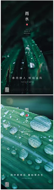 素材能量站-24节气雨水简约海报